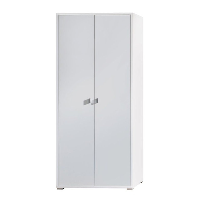 Overturf 2 Door Manufactured Wood Wardrobe, White