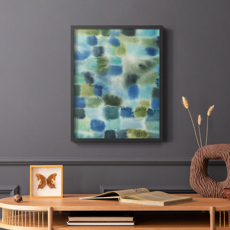 «Earthy Plexus I», reproduction encadrée - bois massif, Cadre simple noir, H 14 po x l 11 po