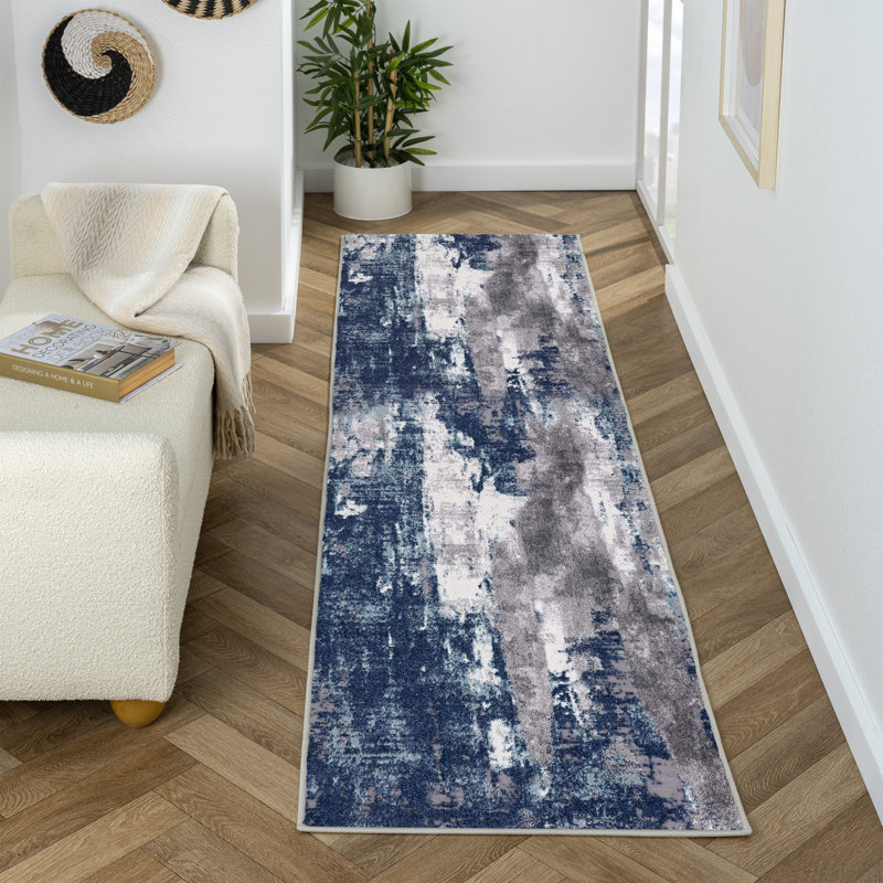 Tapis bleu Doland, Tapis de couloir 2 pi x 7 pi