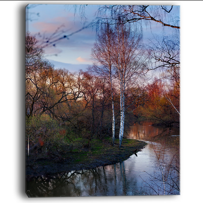 Forest River in the Spring - Reproduction de photo sur toile tendue, H 40 po x l 30 po x 1,5 po