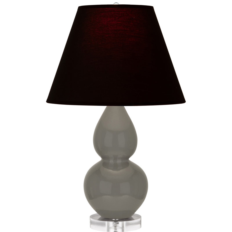 Petite lampe d'appoint à double gourde, Cendré, Noir / Rouge