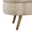 Banc de rangement ovale brun, 43,5 po x 16 po x 16 po, pieds en bois d'hévéa, fabriqué à la main par un meuble, sert de repose-pieds ou de siège, ornement en tissu plissé, banc décoratif, brun, professionnel, siège de travail,-1031200229