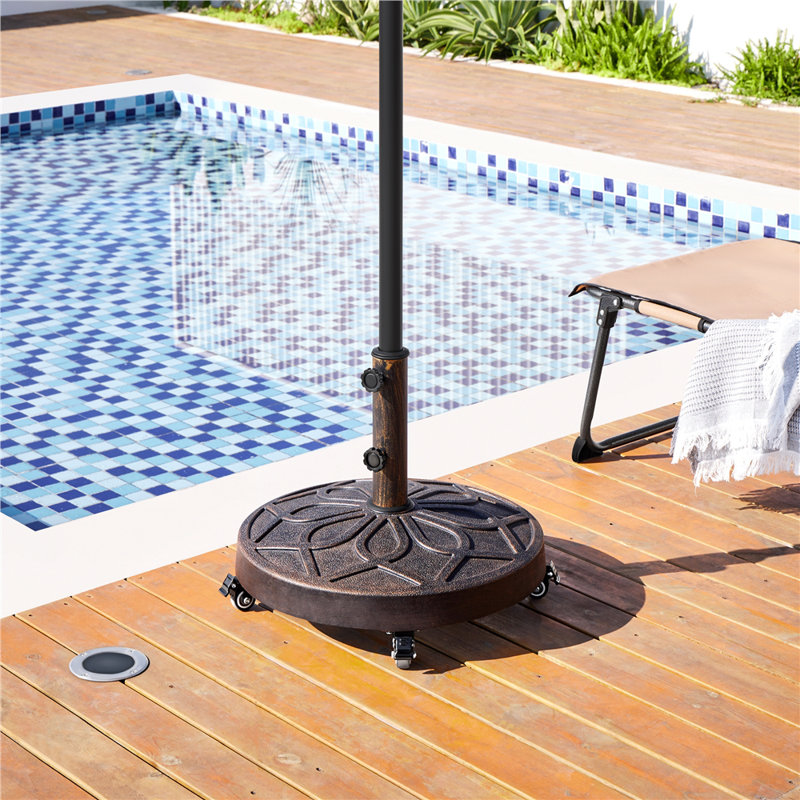 20.75kg Umbrella Base with Wheels, Bronze