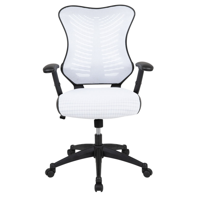 High Back Designer Mesh Executive Swivel Ergonomic Office Chair with Adjustable Arms, White