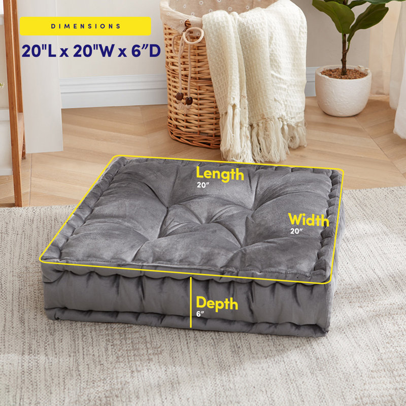 Grand coussin de yoga réversible, Gris