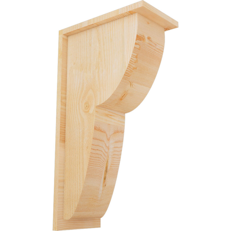 8"W x 14"D x 26"H Crestline Rough Sawn Corbel w/Backplate, Douglas Fir, 26" H x 8" W x 14" D, Douglas Fir, Rough Sawn