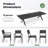 10 - Person Outdoor Patio Dining Set with Aluminum Frame, Umbrella Hole, Stackable Armless and Armed Chairs-1238513772
