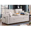 Causeuse-lit convertible en tissu avec console rabattable