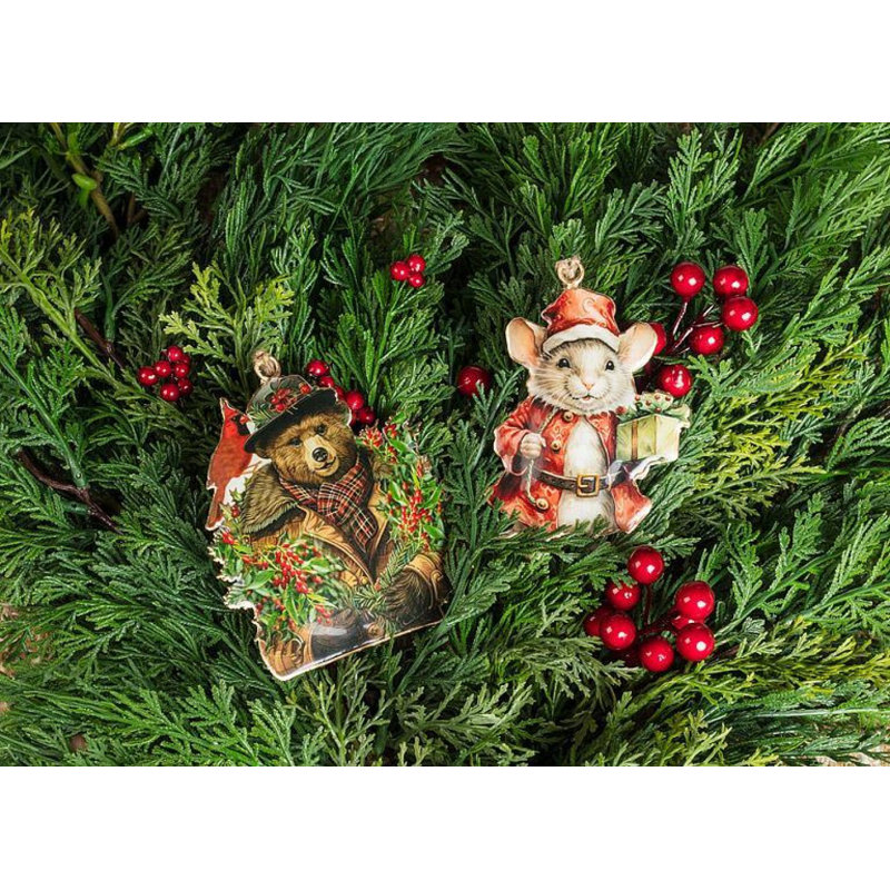 Souris de Noël avec ornement cadeau