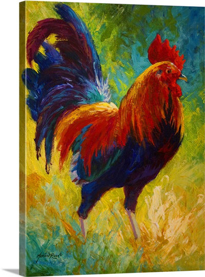 «Draisey Hot Shot Rooster» par Marion Rose, reproduction d'art sur toile
