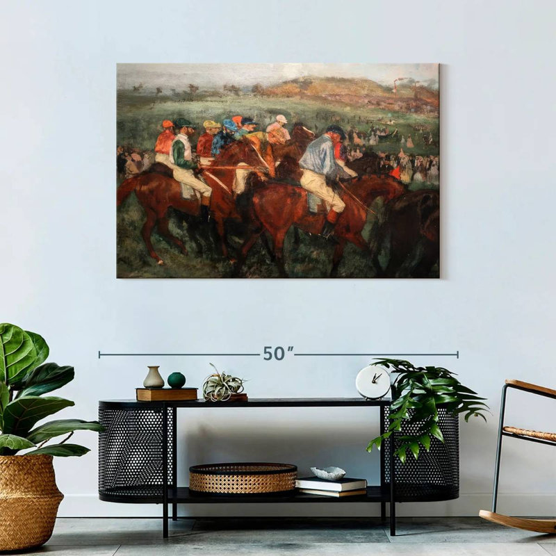 Sirci Gentlemen Jockeys avant le départ, H 30 po x l 45 po