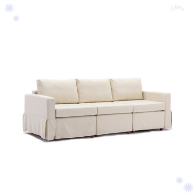 Idona Upholstered 86.46 " Linen Blend Sofa