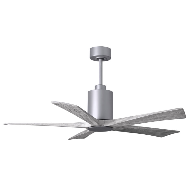 Patricia 52'' Ceiling Fan with LED Lights, Brushed Nickel, Barn Wood Tone