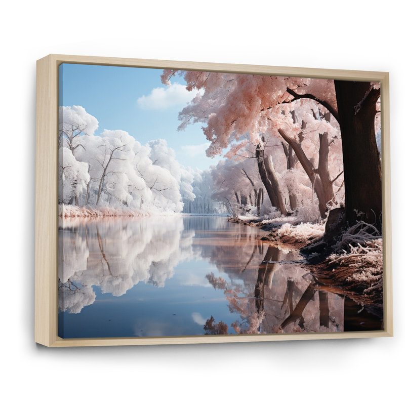 Winter Reverie Landscape IV, reproduction d'art sur toile, Cadre naturel flottant, 12" H x 20" W