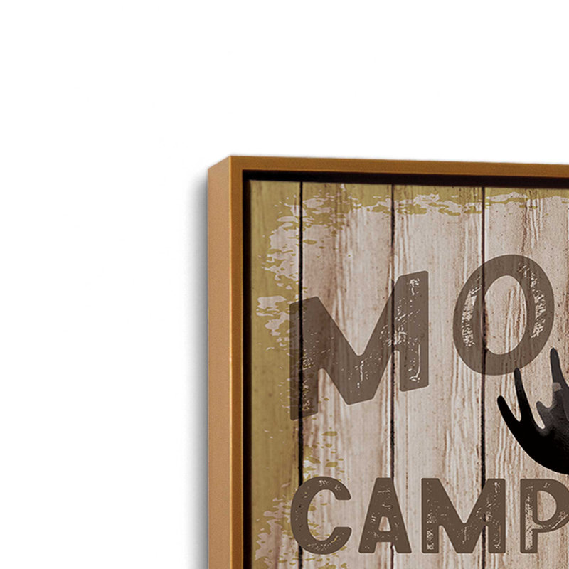 «Moose Creek Camp Ground» par Nicole DeCamp, reproduction d'art, L 40 x H 30, Toile avec cadre, Doré