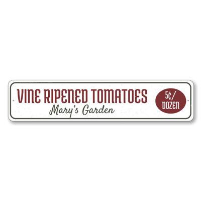 Vine Ripened Tomatoes Aluminum Sign