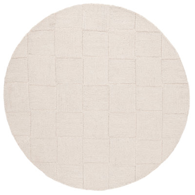 Senya Hand Tufted Wool/Cotton Geometric Rug in Ivory