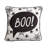 Boo Black Square Throw Cushion With Filling