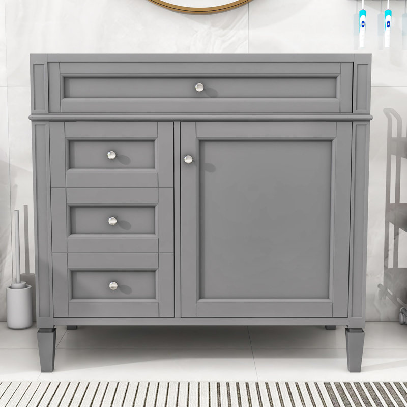 Base de meuble-lavabo simple 35,5 po seulement, Gris