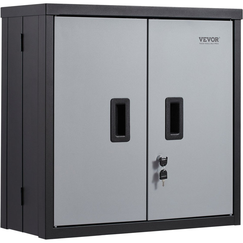Armoire murale pliable, armoire de garage en métal, petite armoire murale 26 po, capacité de chargement de 240 lb, tablette réglable