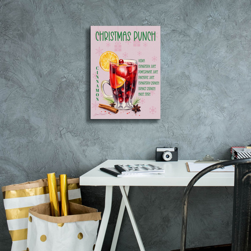  «Holiday Drinks C» par Jean Plout, art mural sur toile, 12 po x 16 po