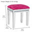 Mikayil Glass Mirrored Accent Stool Diamonds Vanity Stool-615641602