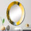 Miroir mural noir, blanc et jaune-835493162