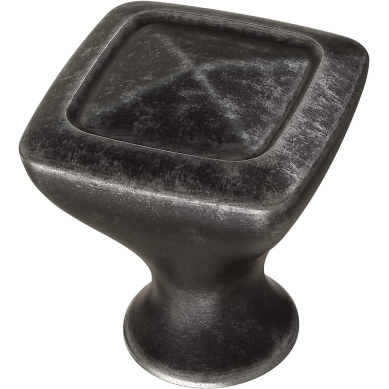(5 Pack) 1-1/8 inch Iron Craft Rustic Square Knob, Rust