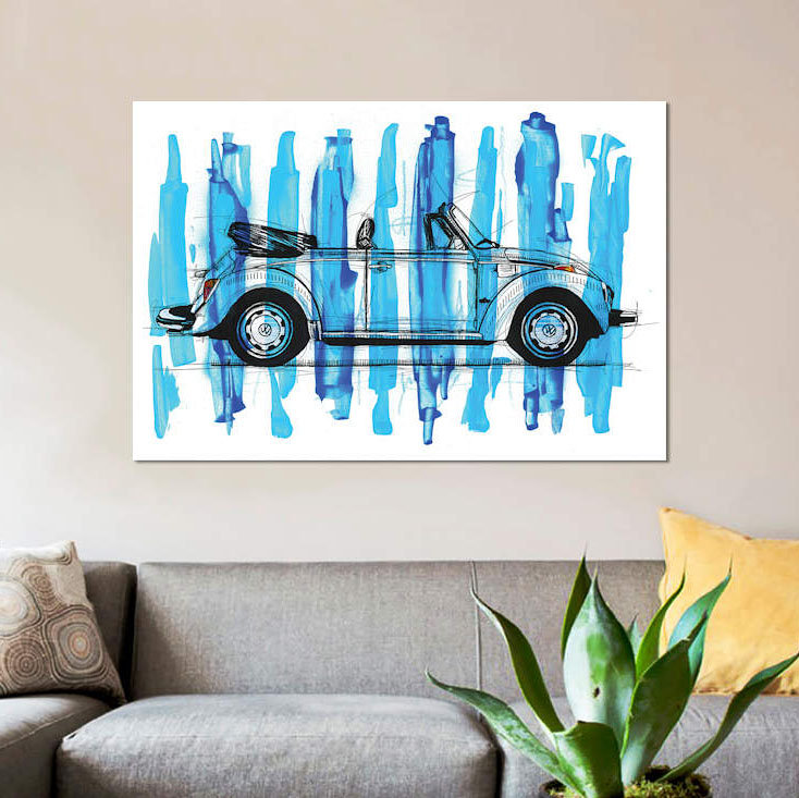 "Vocho" par Frank Banda, reproduction d'art sur toile tendue, H 8 po x l 12 po x P 0,75 po, Toile tendue, Pas de tapis
