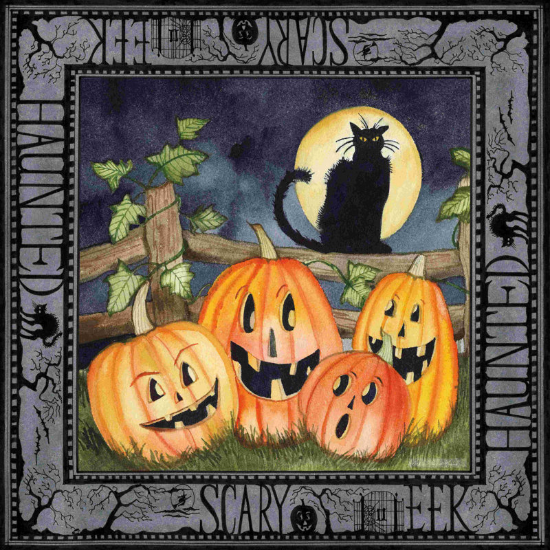 «Haunting Halloween Night I» par Kathleen Parr McKenna - reproduction d'art sur toile tendue, H 36 po x l 36 po