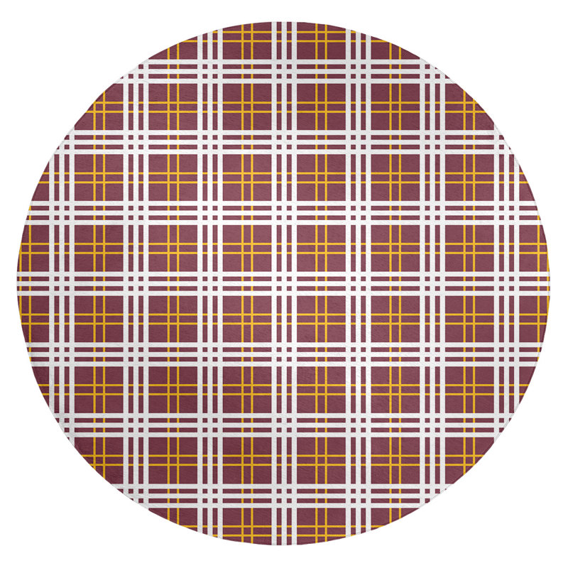 Plaid Indoor Rug, Round 5'