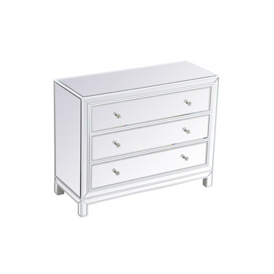 Latasha Solid Wood 3 - Drawer Mirrored Accent Chest by Willa Arlo Interiors