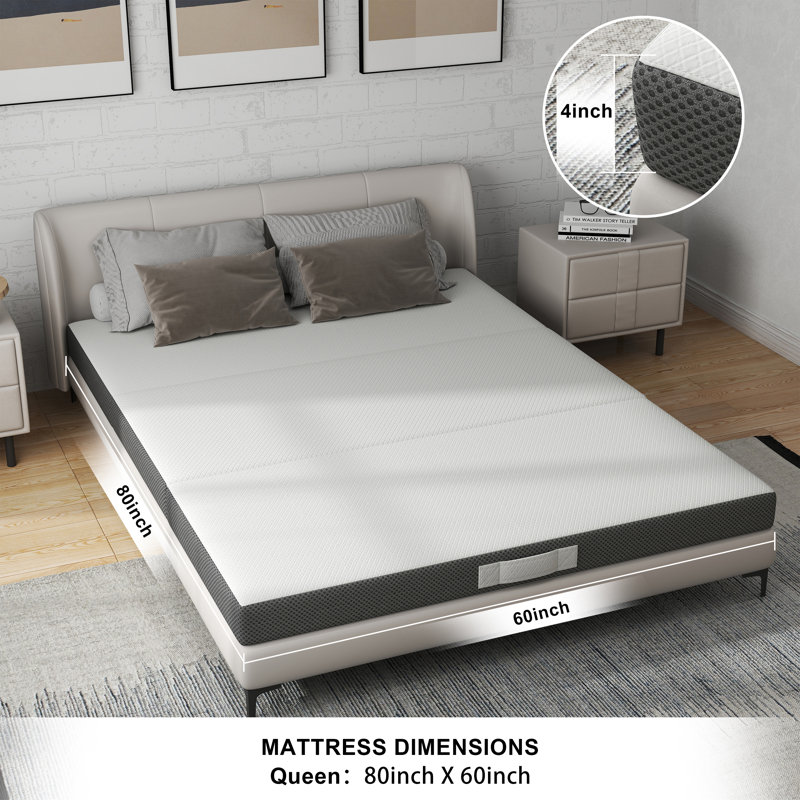 Matelas pliable en mousse à mémoire de forme pliable 4 po Tri-Fold, Grand lit