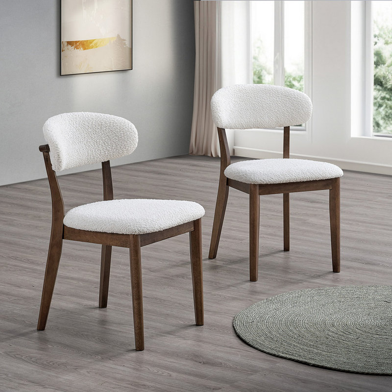  Chaise de salle à manger rembourrée 2 pièces, couleur noyer, Noyer