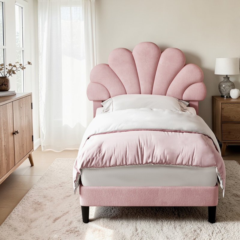 Adaway Upholstered Bed, Single (107cm x 194cm), Pink