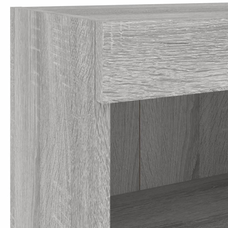  5 Piece TV Wall Units With LED Engineered Wood, Grey Sonoma