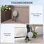 Round Metal Folding Outdoor Side Table , 35.5cm cm W 35.5cm cm D
