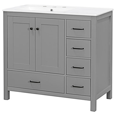 Ensemble de meuble-lavabo avec lavabo en céramique