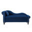 Chaise longue en velours avec rangement, accoudoir gauche et coussin lombaire-129531940