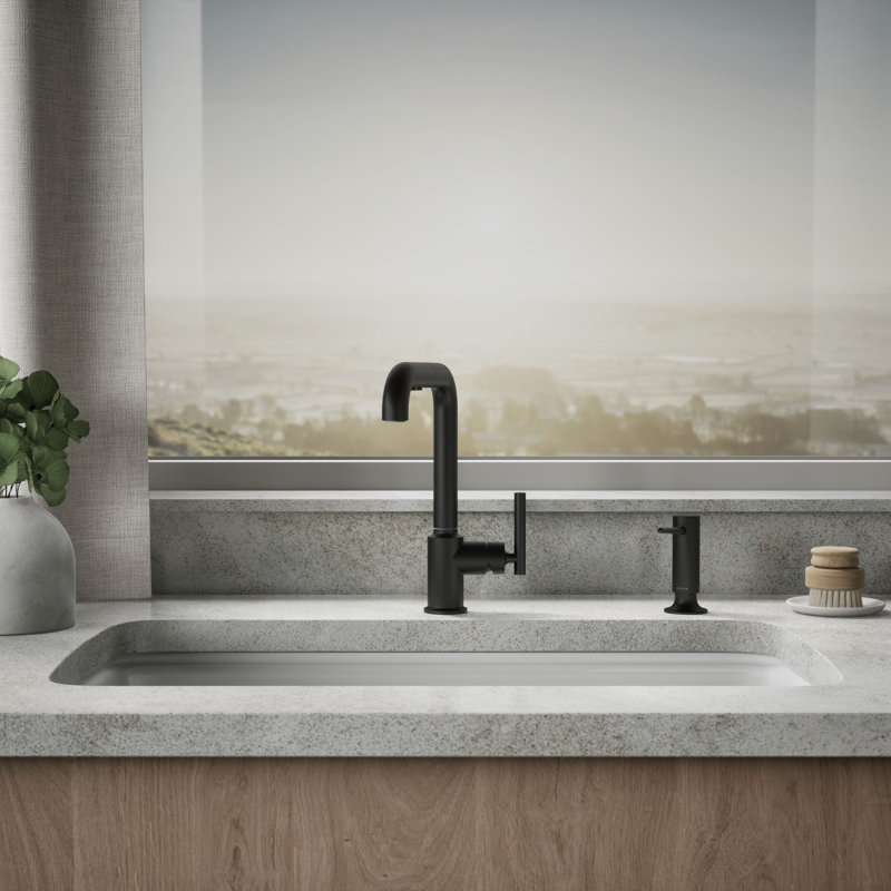 Distributeur de savon Kohler Contemporary Design, Noir mat