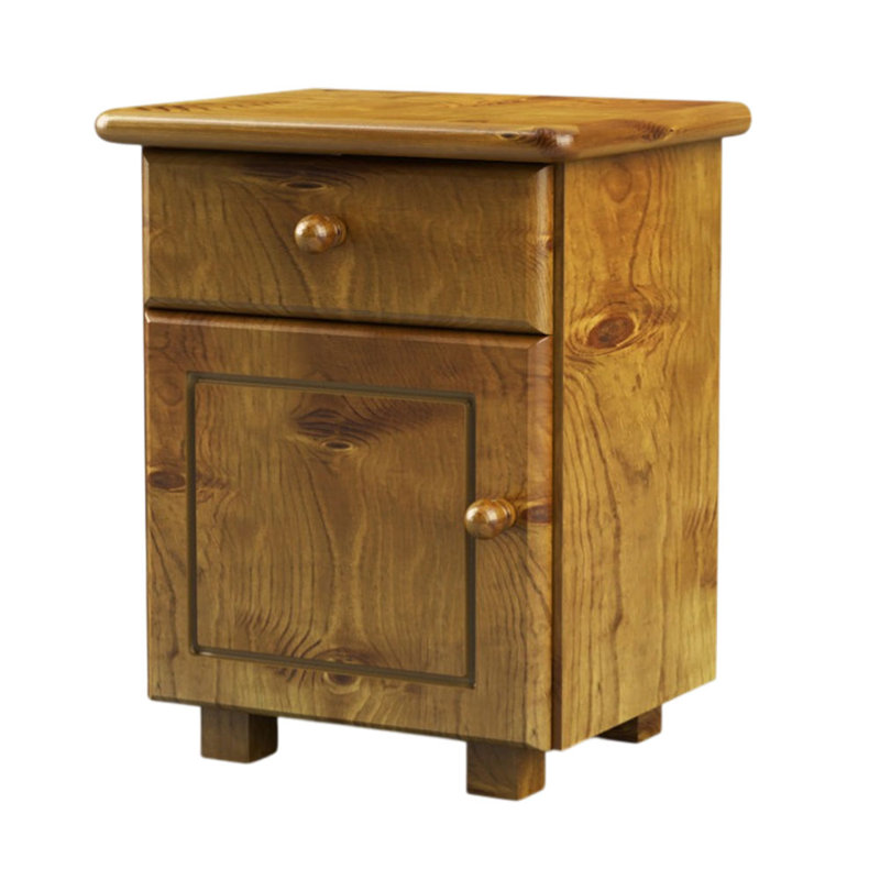 Nodax Bedside Cabinet Table For Bedroom - Elegant Drawer & Cupboard Unit Wooden Nightstand (B4), Oak