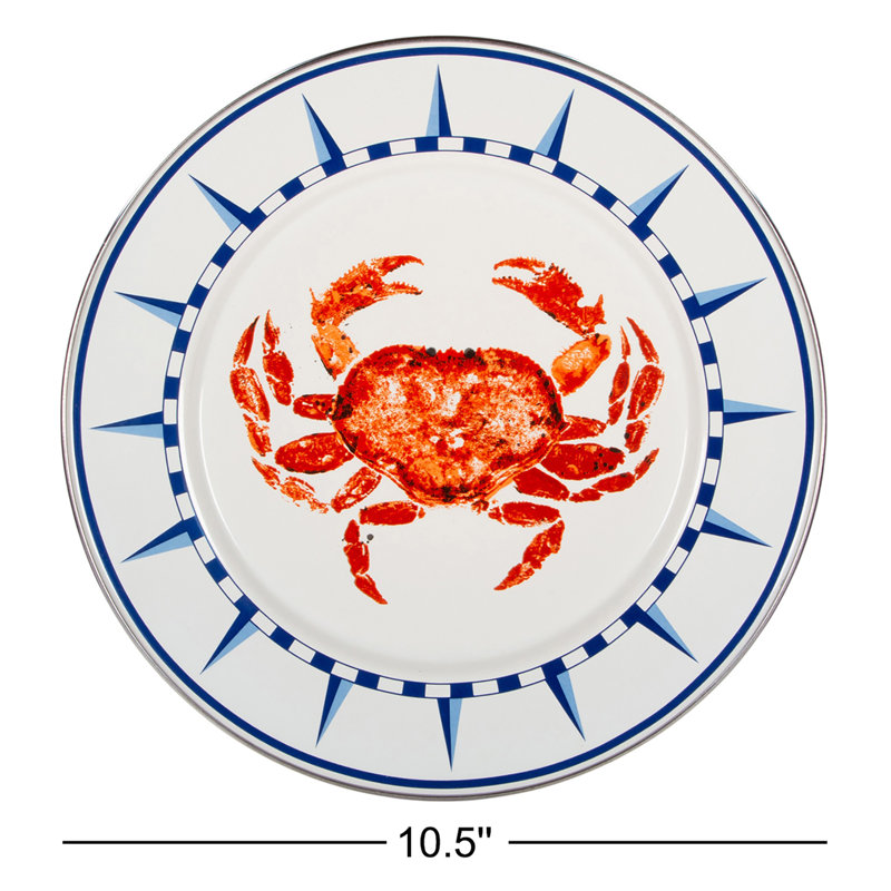 Set of 4 Crab House Dinner Plates