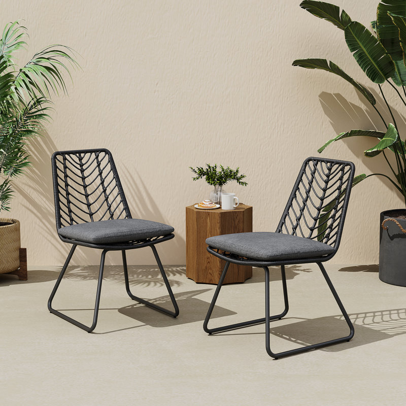 CHAISE, 2PCS avec 2 coussins, gris