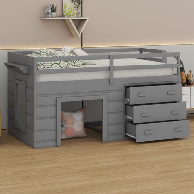 Loft Bed With Drawers And Shelf