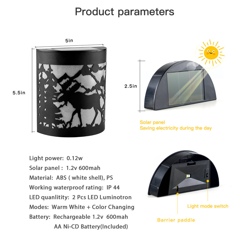 Solar Powered Deck Light Pack, Moose