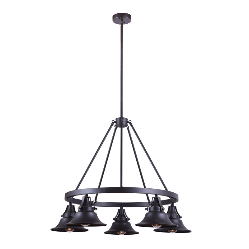 Zuckerman 5 - Light Outdoor Chandelier, Oiled Bronze Gilded