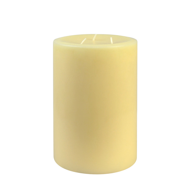 Bougie cylindrique sans parfum, Ivoire, H 8 po x l 5 po x P 5 po, 4