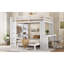 Lit superposé avec lit inférieur démontable et bureau, structure de lits superposés en bois massif avec tablettes intégrées et garde-robe, peut être converti en lit mezzanine-236326229
