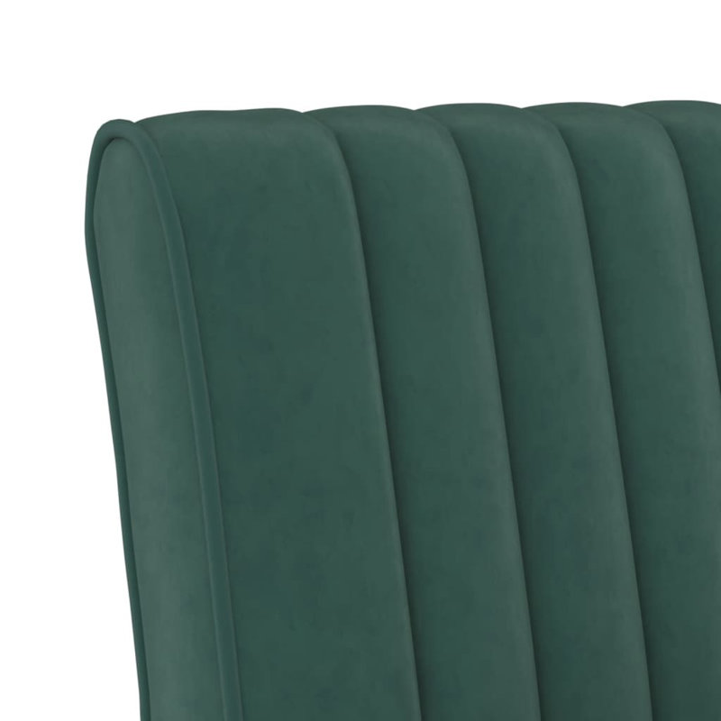 Chaise longue rembourrée Rilynne, 100 % polyester vert foncé