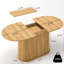 Table de salle à manger extensible de 55,11 po à 70,86 po avec pieds rayés pour le salon et la cuisine-129879044-129879043